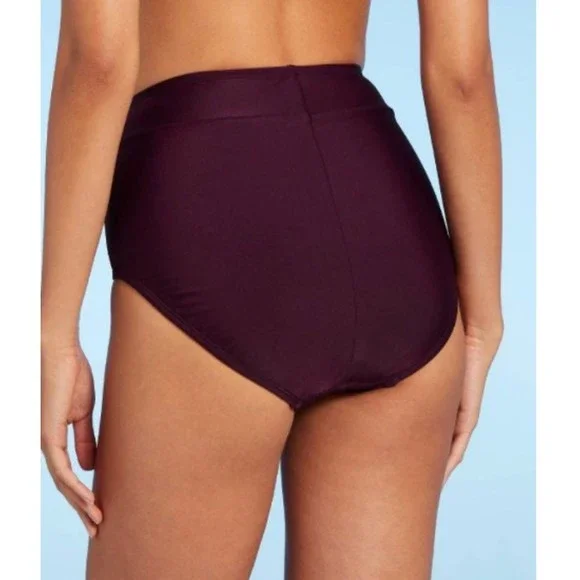 Kona Sol Women's Burgundy Wine High Waist Tummy Control Bottoms AGD03 Sz S NWT - Picture 5 of 14